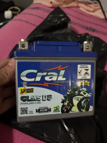 Bateria Cral 5ah para motos 125 e 150cc