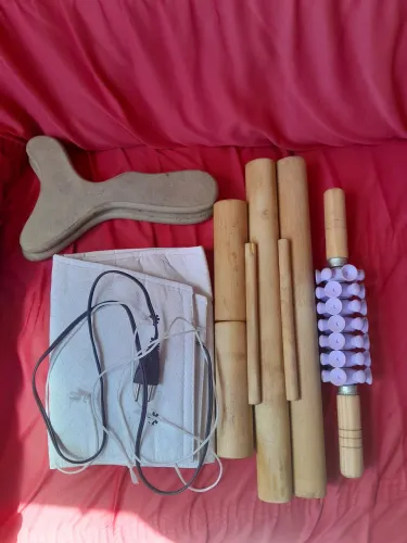 Kit para massagem + conta térmica abdominal elétrica para redução de medidas