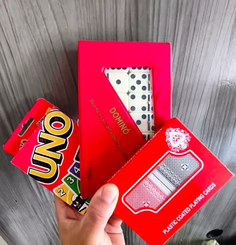 Kit dominó baralho e uno