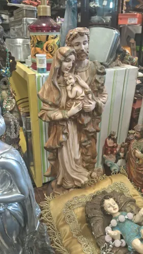 Escultura Sagrada Família 40 cm em gesso