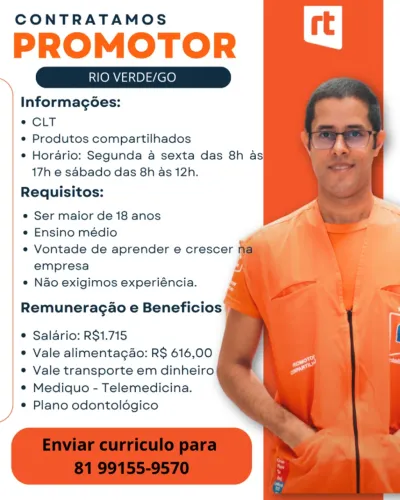 PROMOTOR/REPOSITOR - RIO VERDE/GO 