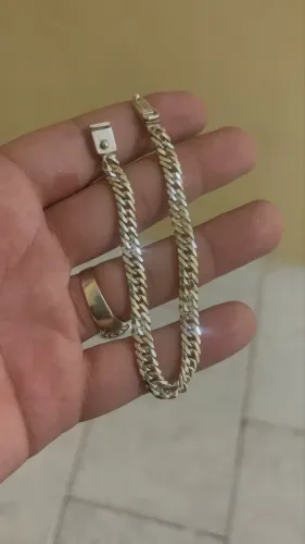 Pulseira de Prata grossa + fecho gaveta