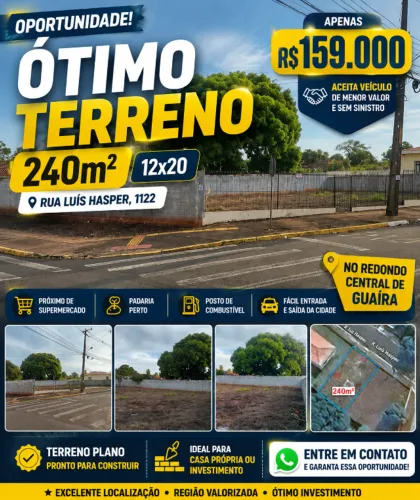 ? Ótimo terreno 240m²