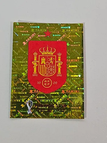 Espanha Escudo Brilhante Copa 2022 Panini