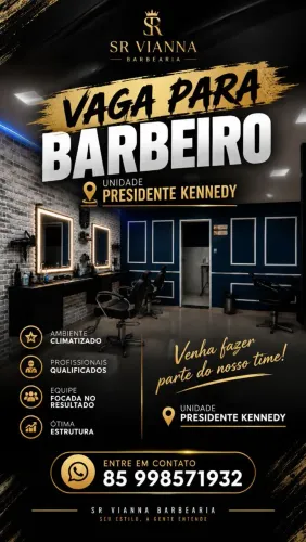 Vaga para barbeiro disponível