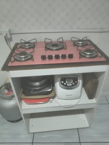 Fogão Cooktop Chamalux 5 Bocas + Balcão Branco