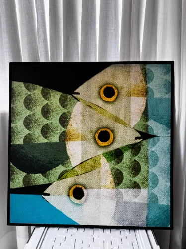 Quadro Peixes Encaixotados