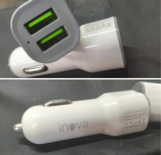 Carregador veicular duas entradas USB original INOVA 