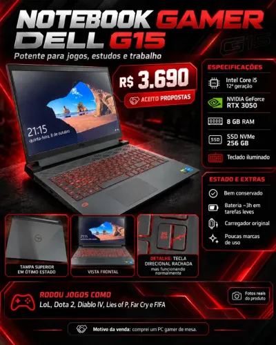 Notebook Gamer Dell G15