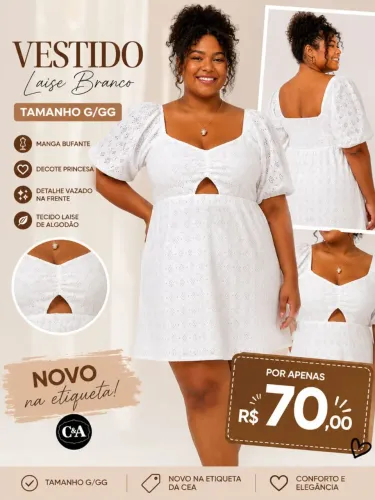 Lindo vestido branco. Novo na etiqueta.