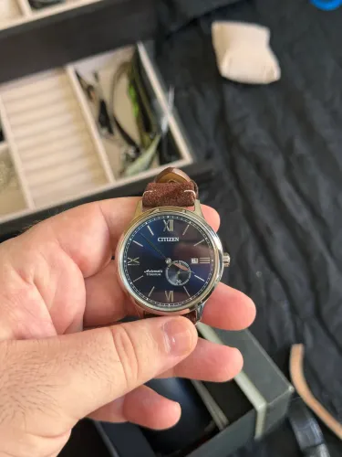 Citizen automático titanium vidro de safira