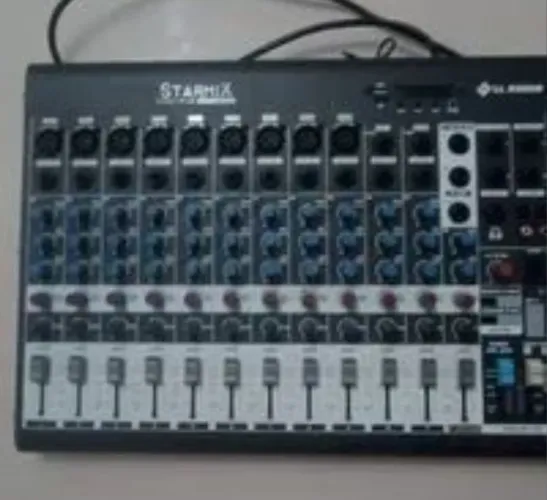 Kit mesa de som LL Áudio Starmix XMS1202d com caixas de som Donner DR1010 ativa e passiva