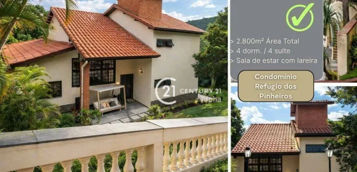 Casa com 4 dormitórios à venda, 615 m² por R$ 3.000.000,00 - Condomínio Refúgio dos Pinhei