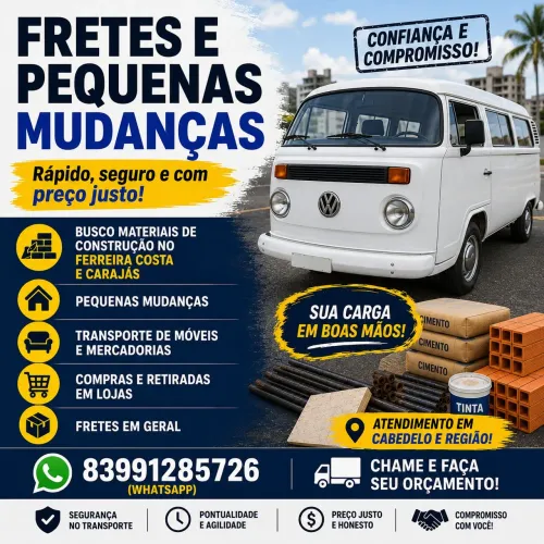 Fretes e Pequenas Mudanças em Cabedelo e Região