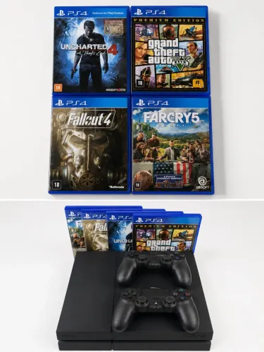PlayStation 4 + jogos e controles - Ps4
