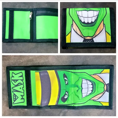 Carteira com velcro games antigos retrô O Mascara estilo anos 80 e 90