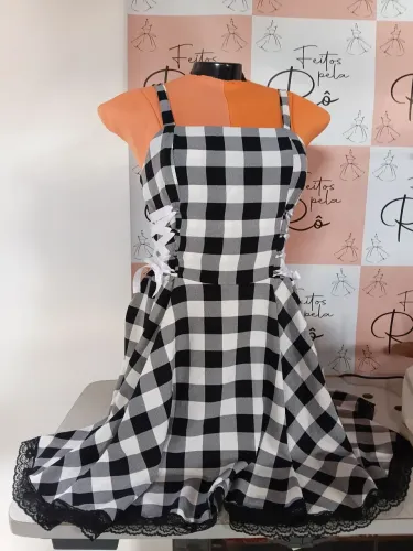 Vestido São João Quadriculado Tam M/40