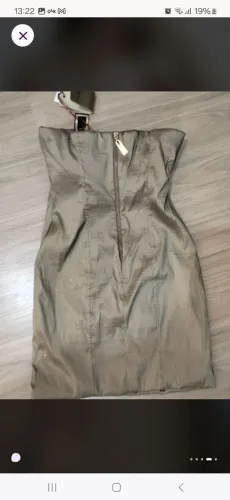 Vestido curto tubinho dourado/ocre M dutmy