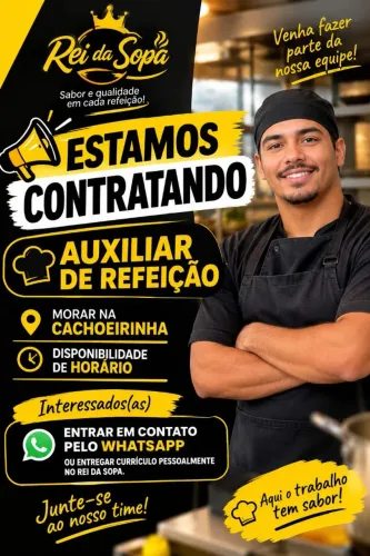 Vaga para auxiliar de chapa