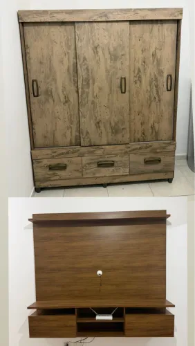 Rack e guarda roupa por R$ 1.050,00