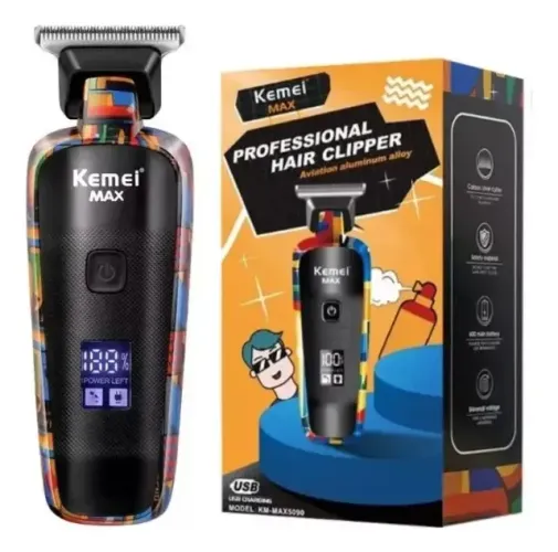 Máquina Cortar Cabelo Profissional Kemei Max 5090 (Nova)