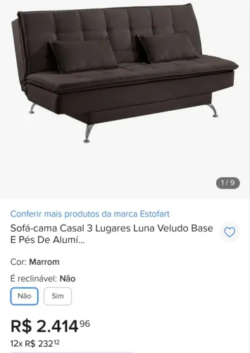 Sofá cama de couro