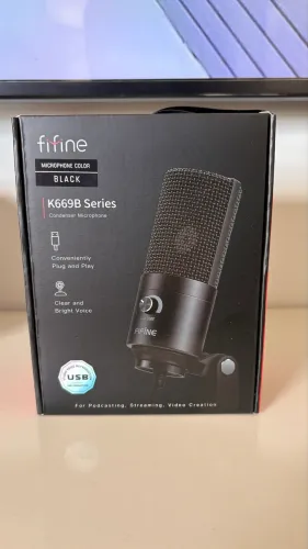 FIFINE K669B - Microfone de mesa lacrado.