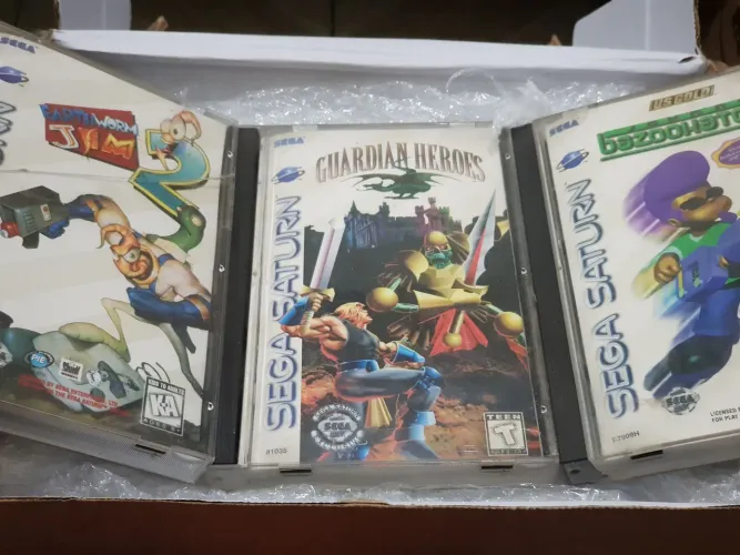 Lote jogos de sega saturn originais - guardian heroes e outros