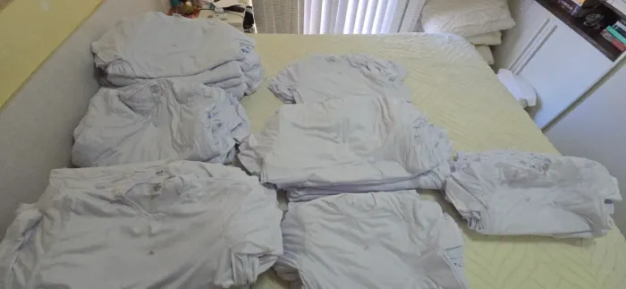 100 un Camisas Brancas 100% Poliester para Sublimação 