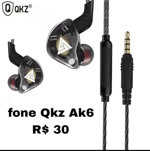 Fone Qkz Ak6 com MIC R$ 30