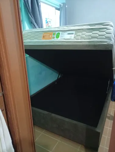 Cama Box Casal com Baú - Colchão Teraflex 188 x 138