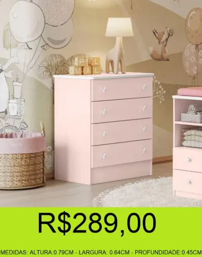 COMODA - INFANTIL - ROSE - COMPRE E RETIRE HOJE MESMO