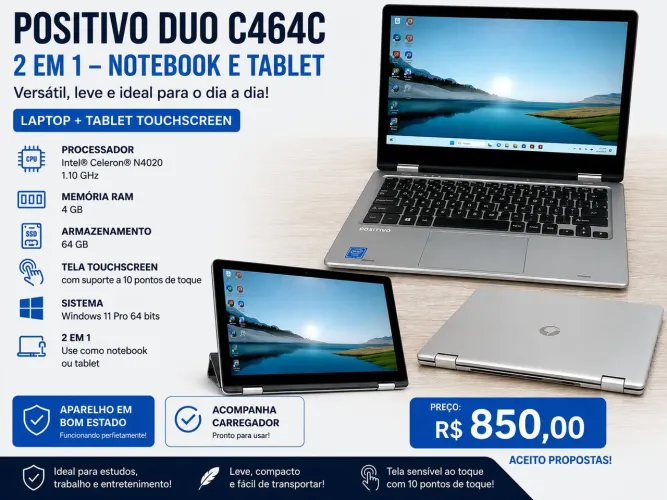 Notebook da positivo 2 em 1