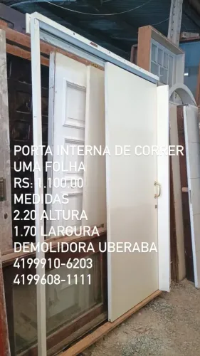 PORTA INTERNA DE CORRER UMA FOLHA 