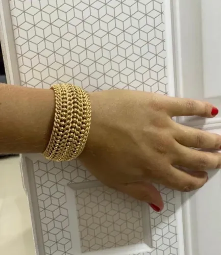 Whats *  Pulseira gringa de ouro 18k exclusiva,peça nova.