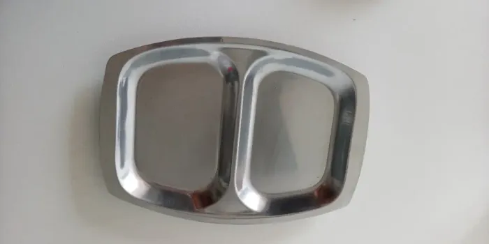 Petisqueira em inox anos 90. 2 cavidades