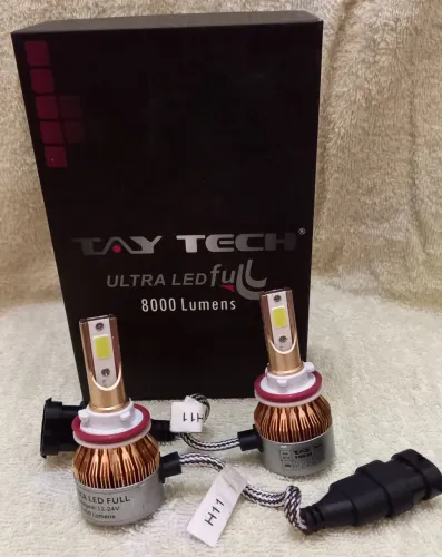 Par de Lâmpadas Farol Ultra Led Full H11 12V/24V - Tay Tech<br>