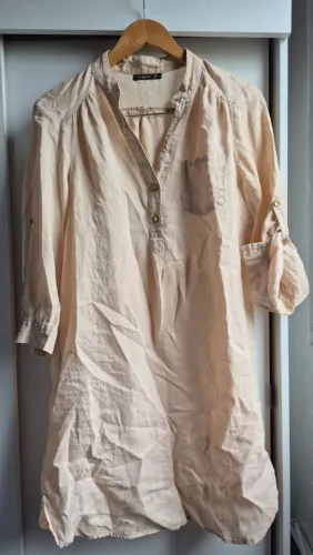 Vestido Chemise 100% linho Vintage tamanho M