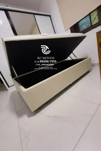 Cama box Baú Solteiro 88x1.88 Blindado com Pistão a Gás