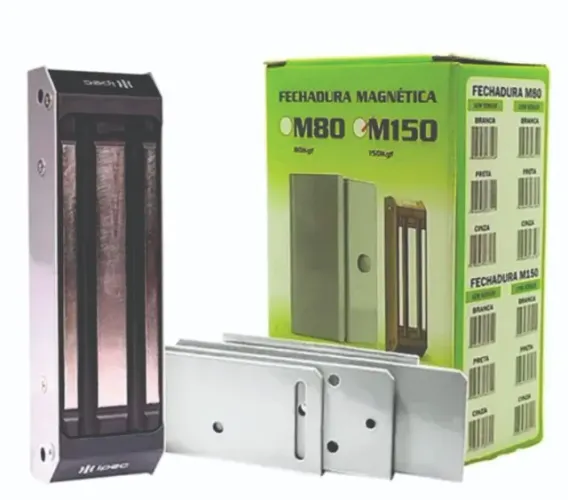 Fechadura Magnética Eletroímã M150 Sem Sensor Ipec Preta