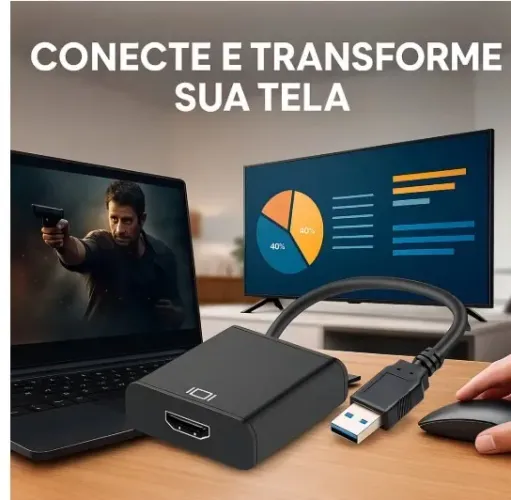 Adaptador Conversor Usb Para Hdmi Usb 3.0 Multitela Hdmi 1080p Pc Notebook Mac Tv 