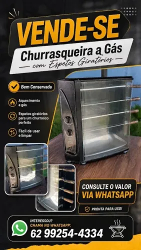 Churrasqueira a gás giratória eletrica