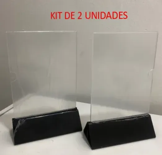 Porta-folhas/expositor cardapio para mesa em acrílico transparente para folha 15x20 cm