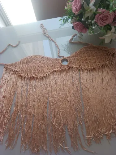 Top com franja crochê 