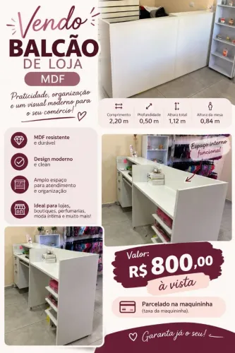 Balcão para loja em MDF