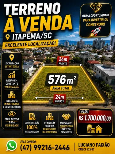ITAPEMA/SC  576m² / ACEITA IMÓVEL PRONTO