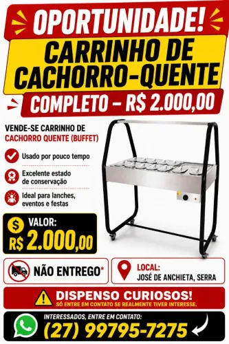 Carrinho buffet de cachorro quente