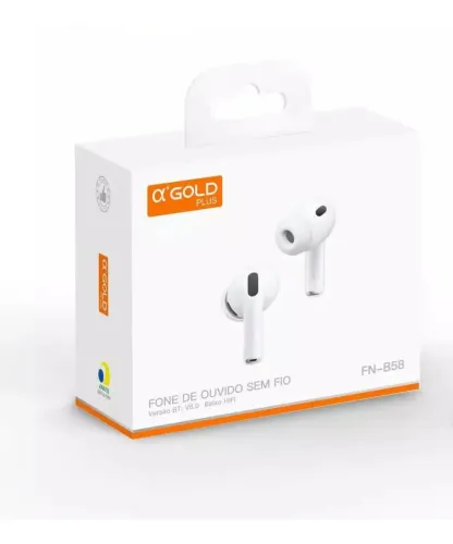 Fone De Ouvido Bluetooth Tws A Gold Plus Fn-b58 Branco