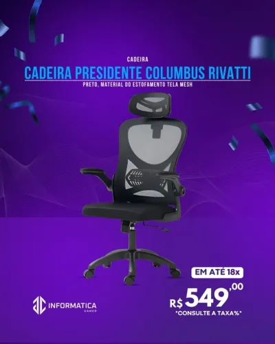 CADEIRA PRESIDENTE COLUMBUS RIVATTI