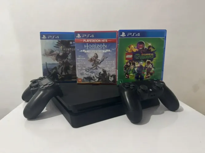 Ps4 Slim + Jogos + Controle